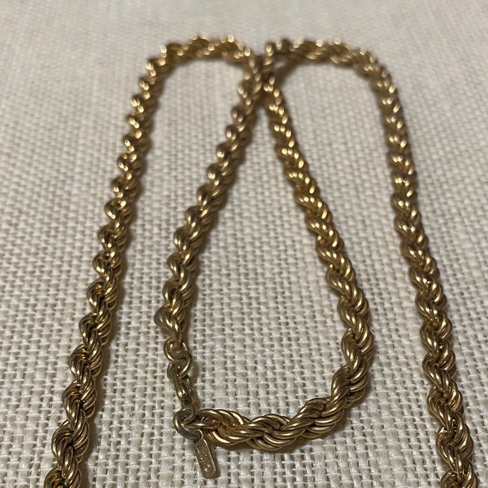 Vintage Monet 24” 5mm Gold Rope Chain Necklace